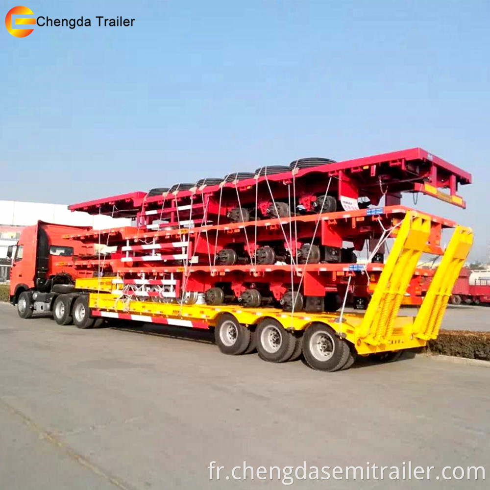 3 axle floding gooseneck lowbed trailer